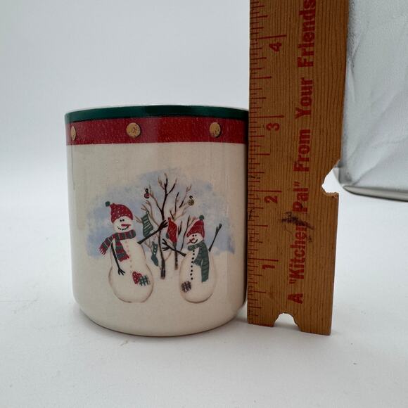 Set/4 Royal Season Coffee Mugs Stoneware Snowman Winter Christmas Dishes - Picture 3 of 8